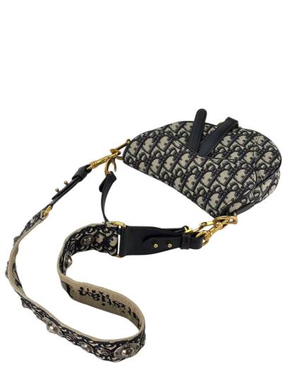 CHRISTIAN DIOR - Saddle Pochette Oblique Jacquard