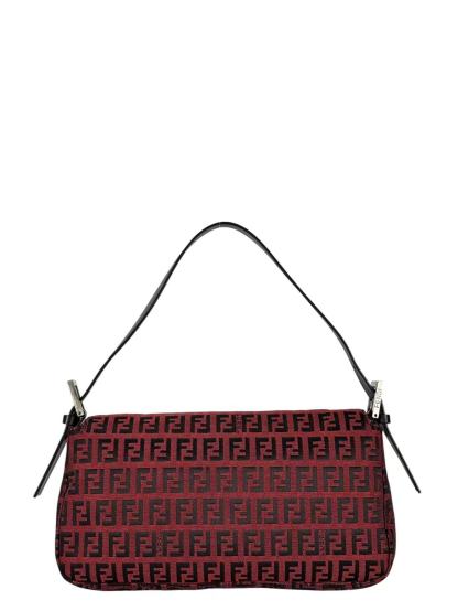FENDI - Red Zucchino Canvas Baguette Shoulder Bag