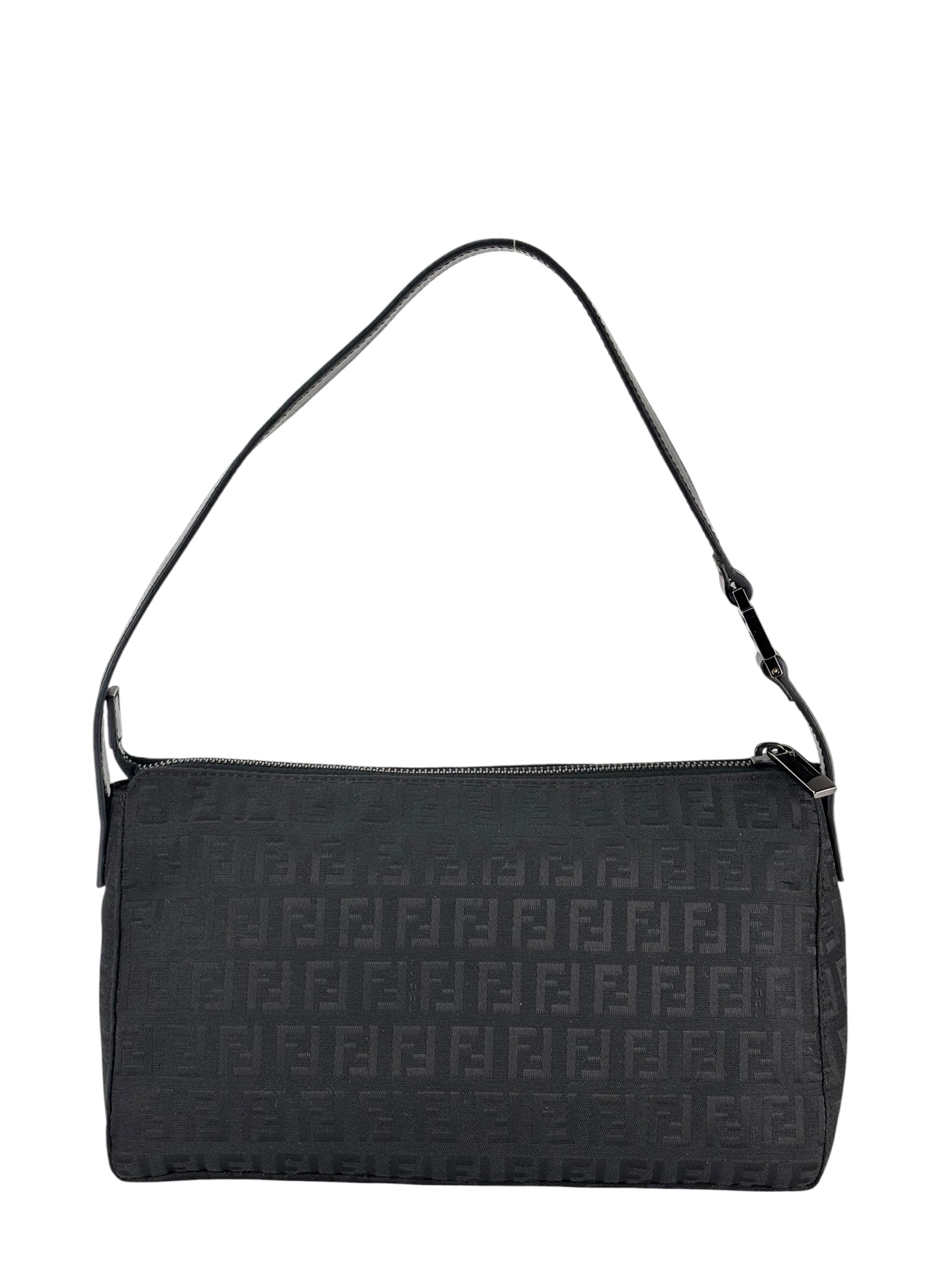FENDI - Zucchino Canvas Leather Shoulder Bag Hand Bag Black