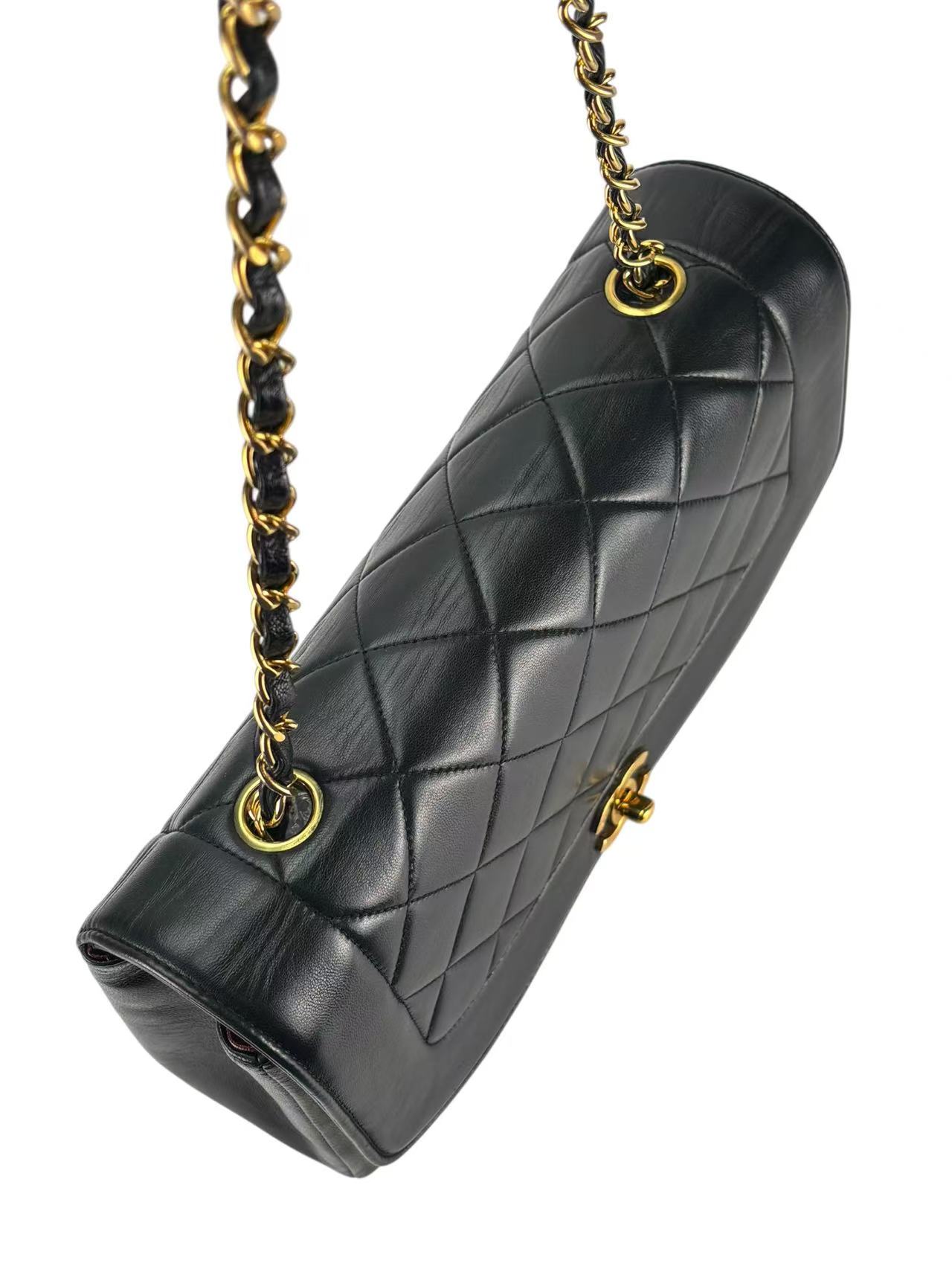 CHANEL - Black Lambskin Medium Diana Shoulder Bag