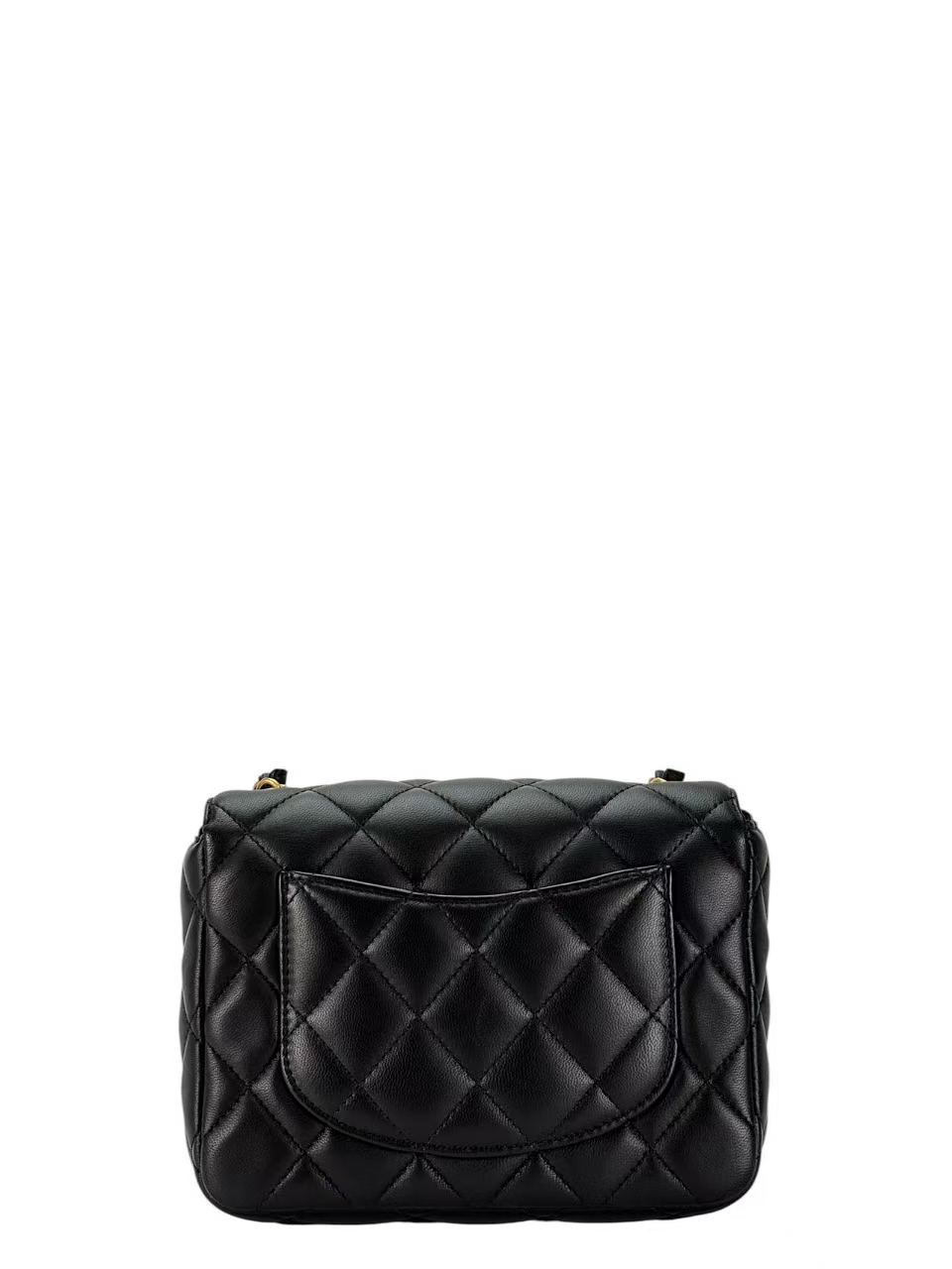 CHANEL - 23C Black Lambskin CC Charm Chain Shoulder Bag – Camellia