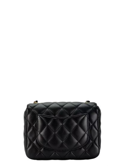 CHANEL - 23C Black Lambskin CC Charm Chain Shoulder Bag – Camellia
