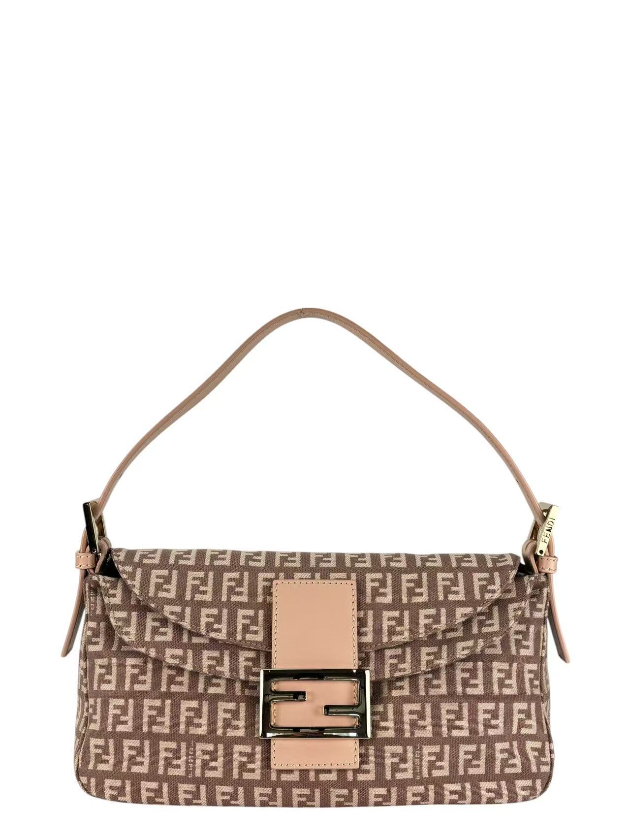 FENDI - Pink Zucchino Mamma Baguette Shoulder Bag