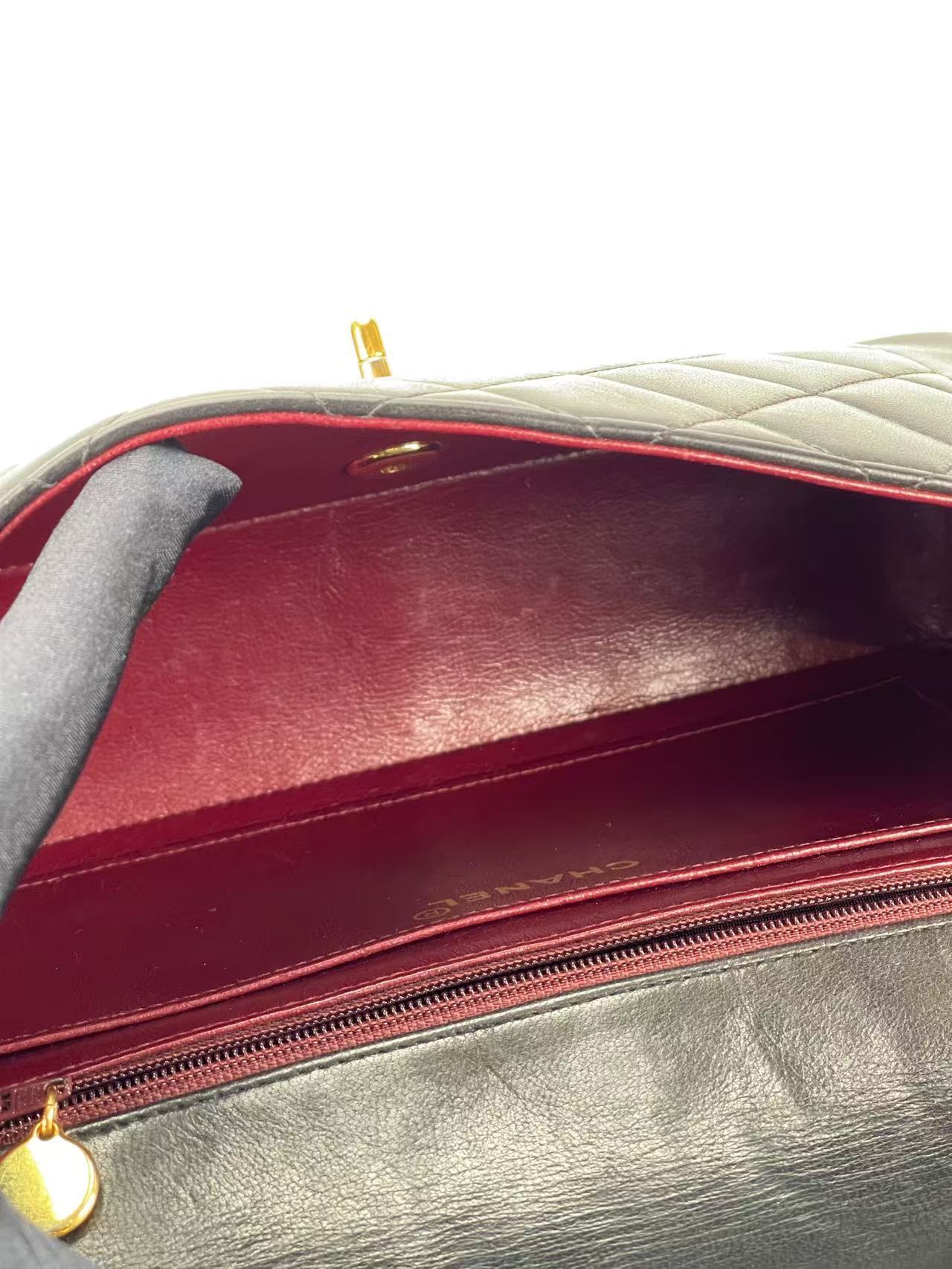 CHANEL - Black Lambskin Medium Diana Shoulder Bag