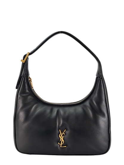 SAINT LAURENT - Black Lambskin Calypso YSL Hobo Bag