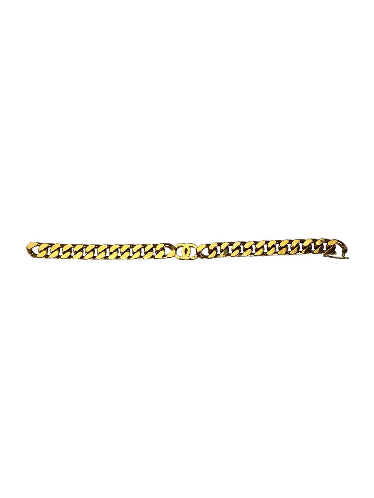 CHANEL - CC Logo Gold Chain Bracelet