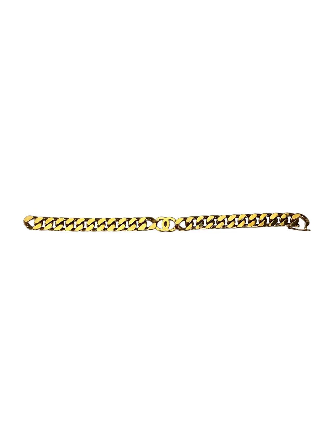 CHANEL - CC Logo Gold Chain Bracelet