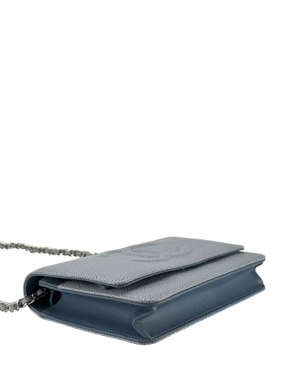 CHANEL - Blue Caviar Wallet On Chain Sliver-Tone Metal (WOC)