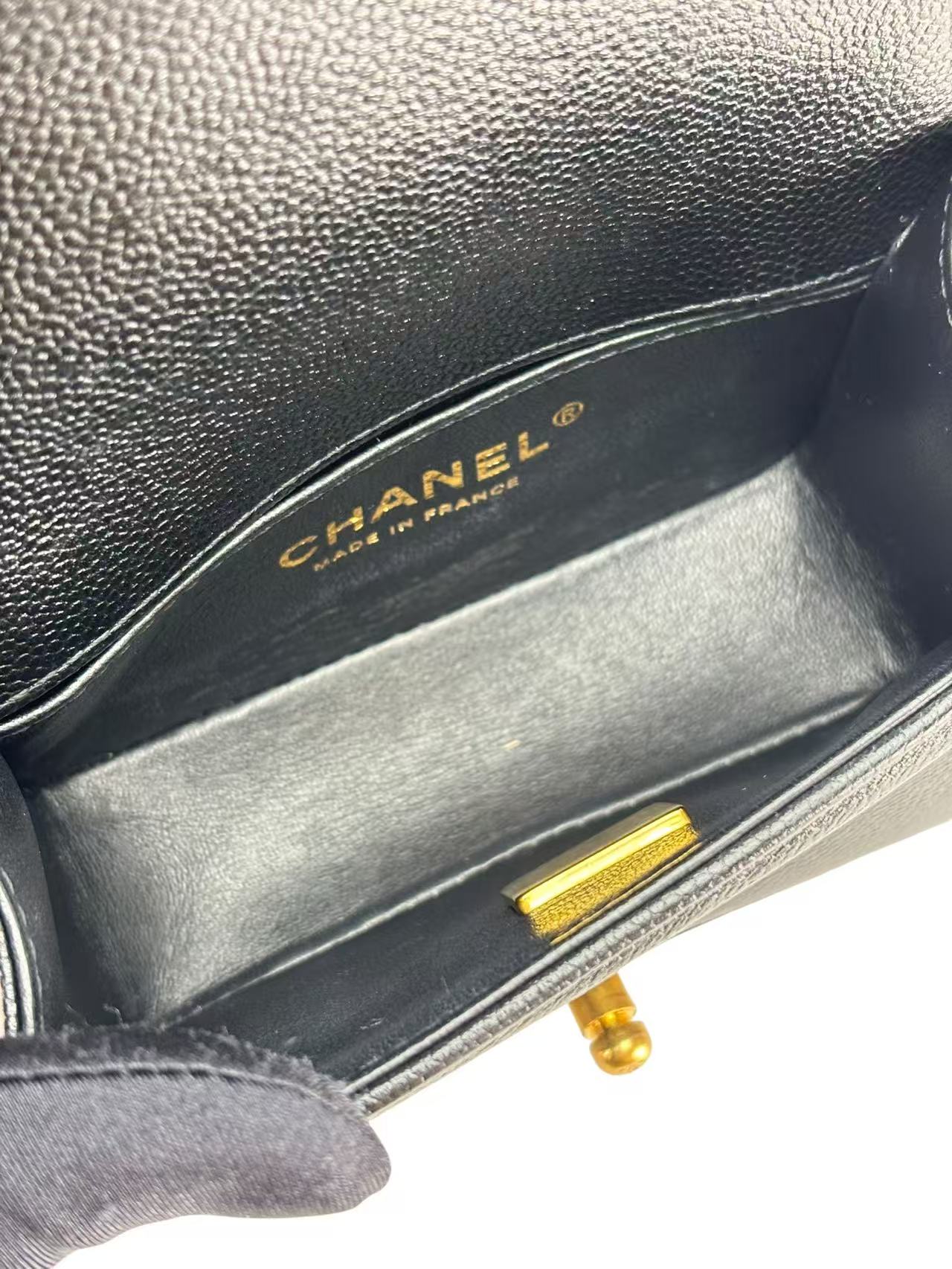CHANEL - Small Boy Flap Bag Black Caviar Gold Hardware