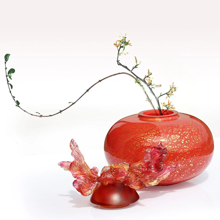 Crystal Fish, Goldfish, Golden Jade Joy, a Vase of Riches 
