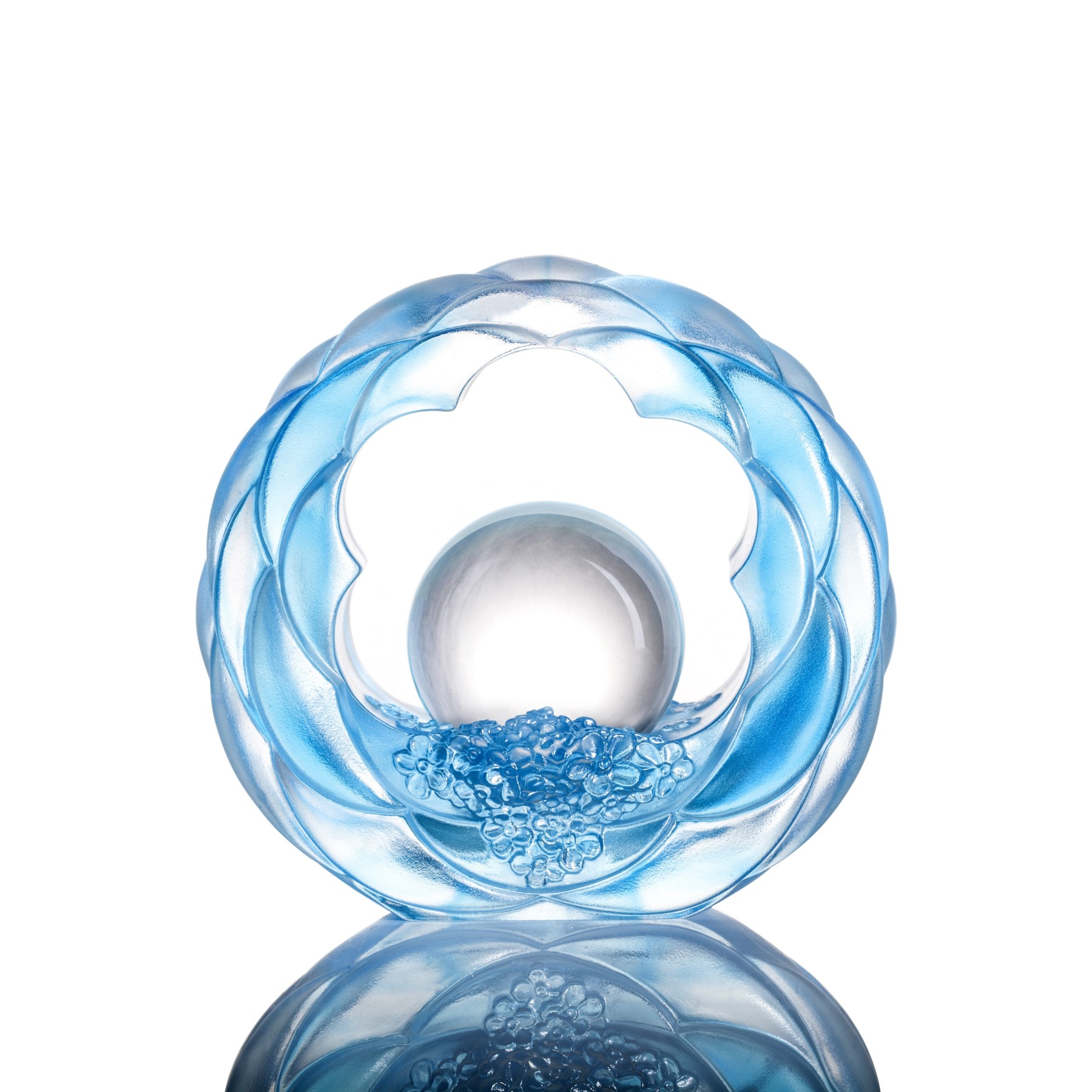 Crystal Desk Decor, Floral, Feng Shui, As The Good World Turns - Floral Turning of Ruyi