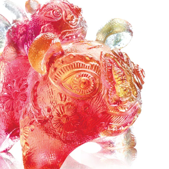 LIULI Crystal Tiger, The Power of Happiness 
