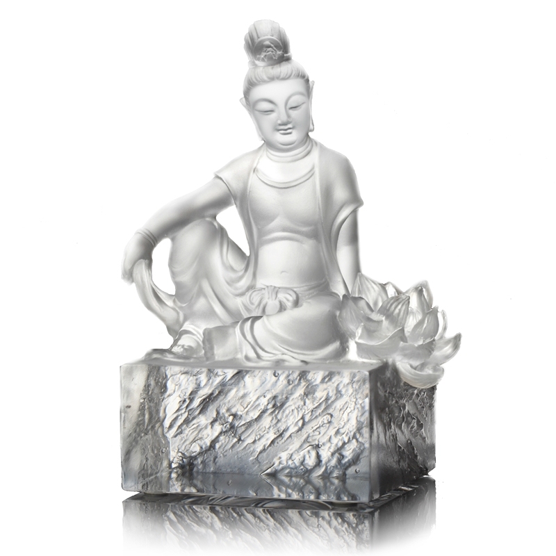 Crystal Buddha, Guanyin, A Flower Blooms