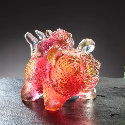 LIULI Crystal Tiger, The Power of Happiness 