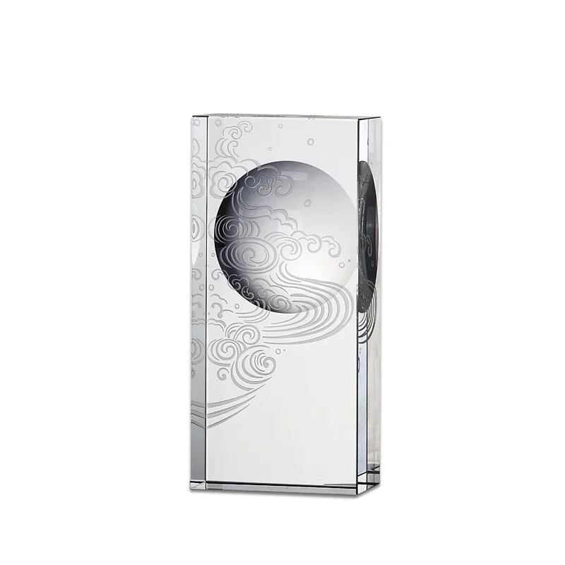 Crystal Award, Trophy, Laser Engraving, Rising Wave-15cm