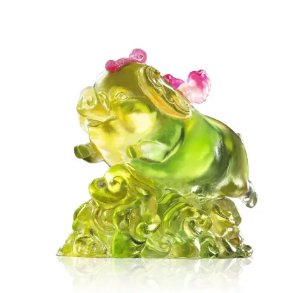 LIULI Crystal Animal, Pig, Wishing You Luck and Happiness 