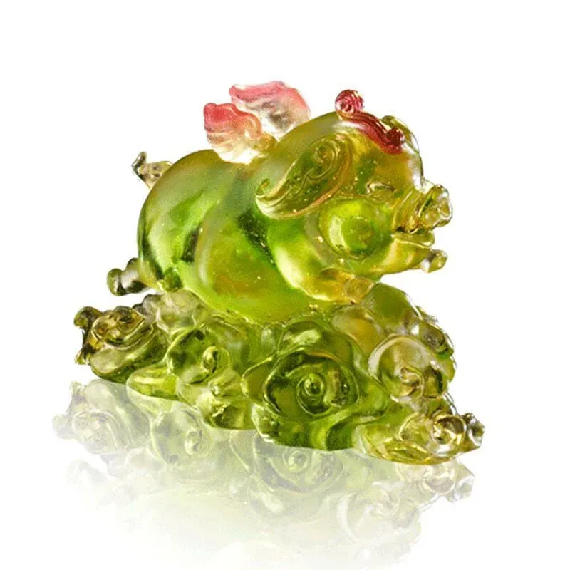 LIULI Crystal Animal, Pig, Wishing You Luck and Happiness 