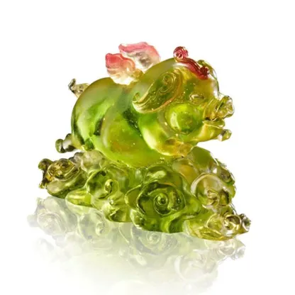 LIULI Crystal Animal, Pig, Wishing You Luck and Happiness 