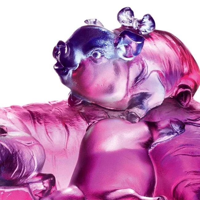 LIULI Crystal Tiger & Pig, Love Unbound 