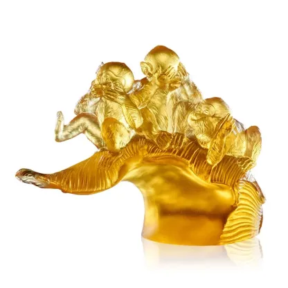 LIULI Crystal Monkey, The Mindfulness of Three 