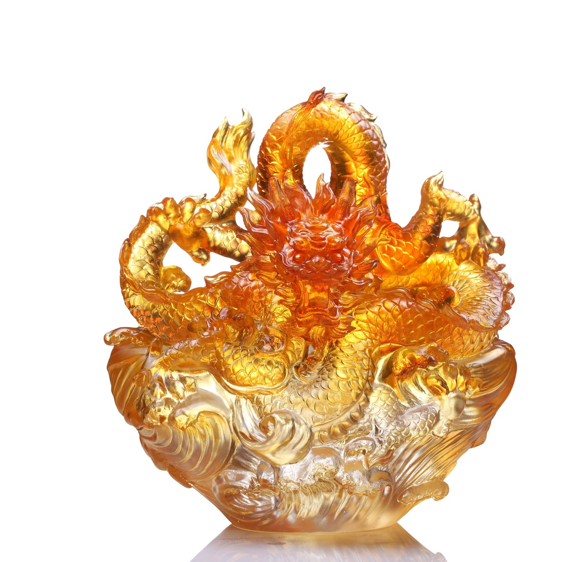 Crystal Dragon Sculpture, Auspicious Joy