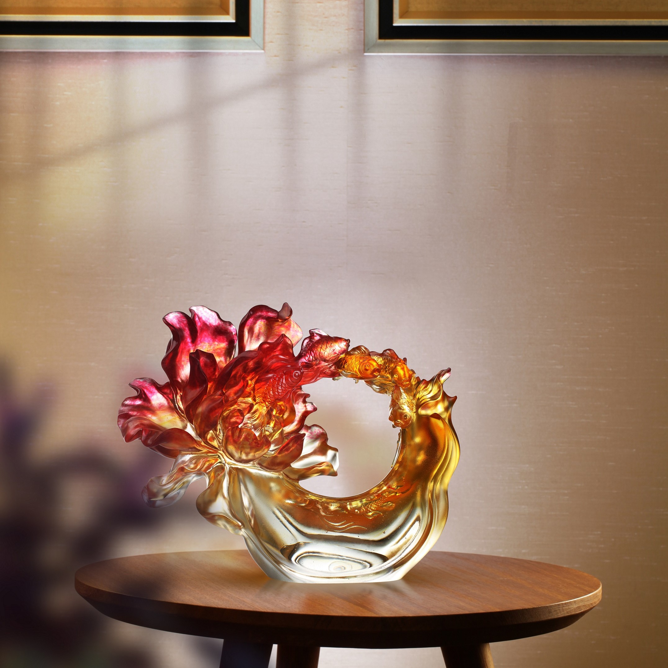Crystal Peony, Koi Fish, Joyously, Swimmingly 