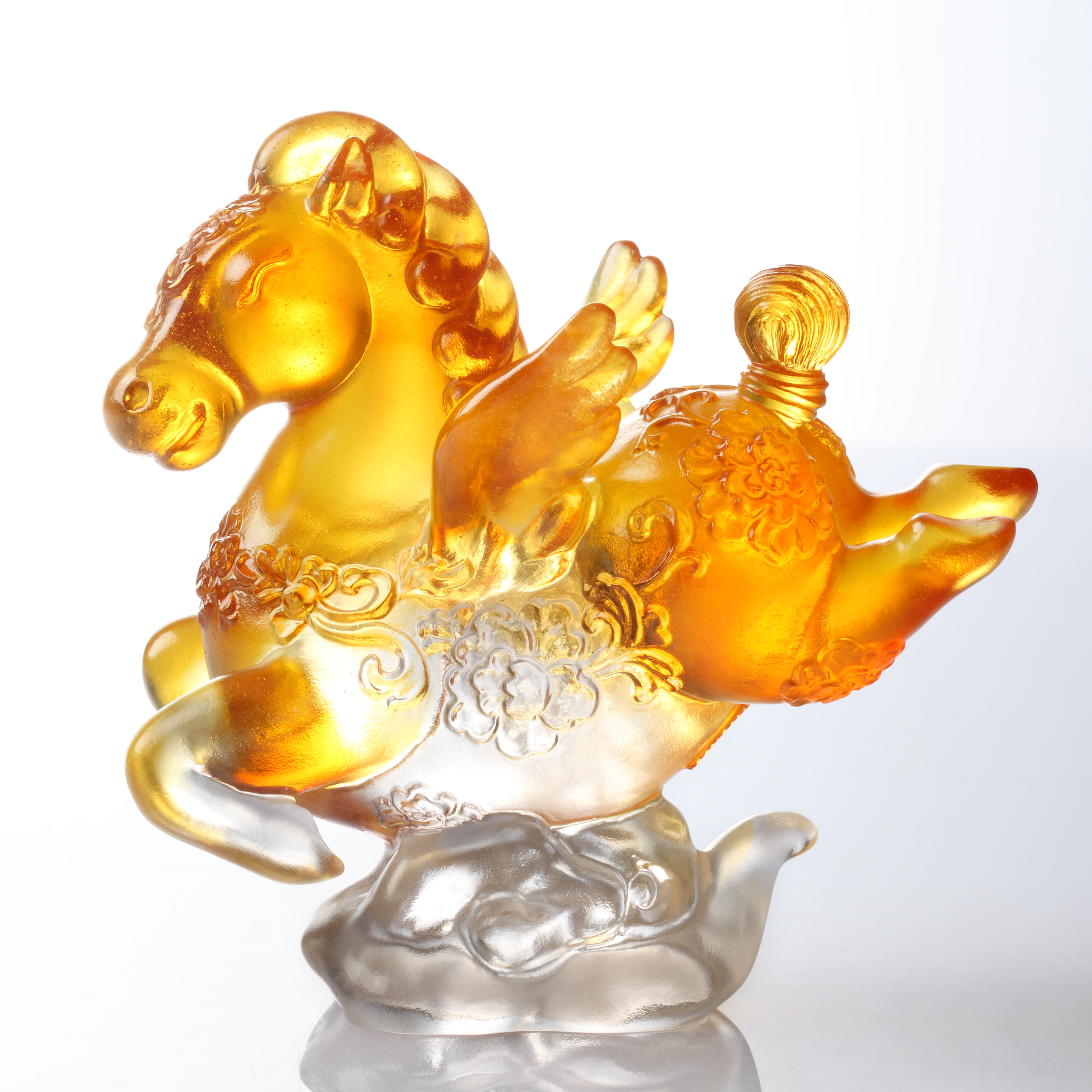 Crystal Horse, Miniature Horse Figurine, Little young Pegasus