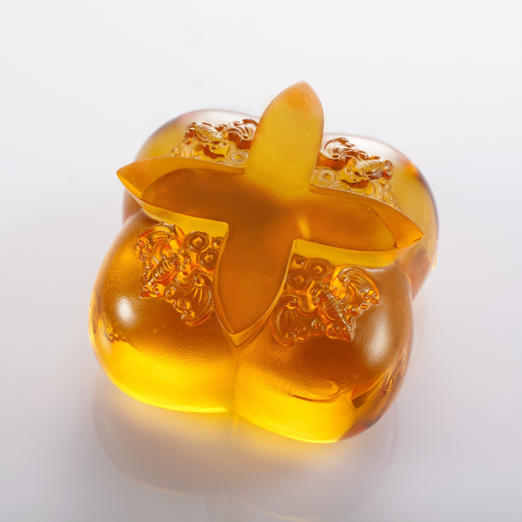 LIULI Crystal Persimmon, Fortune Four Ways