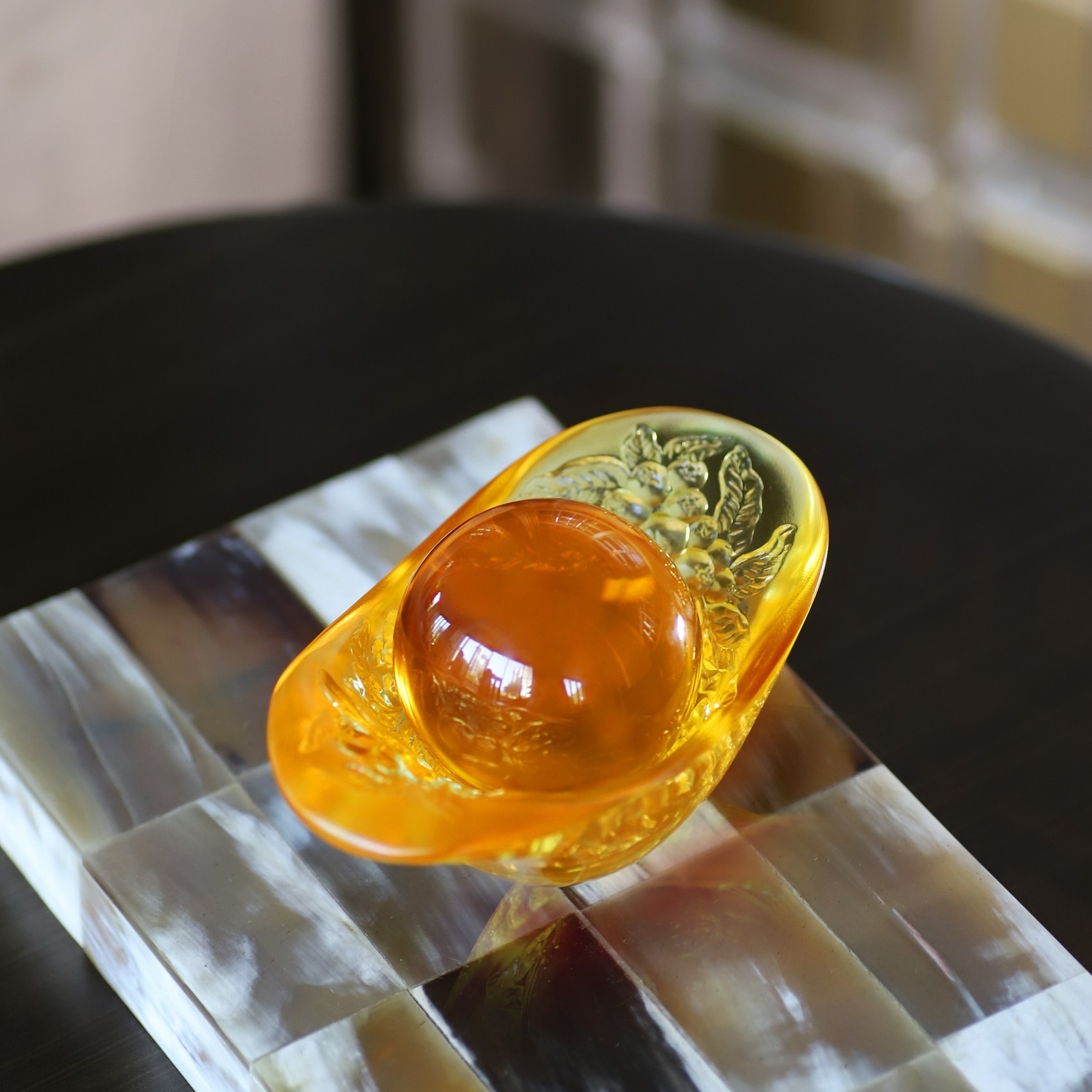 LIULI Crystal Golden Fruit