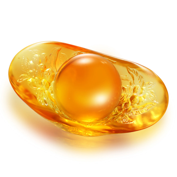 LIULI Crystal Golden Fruit