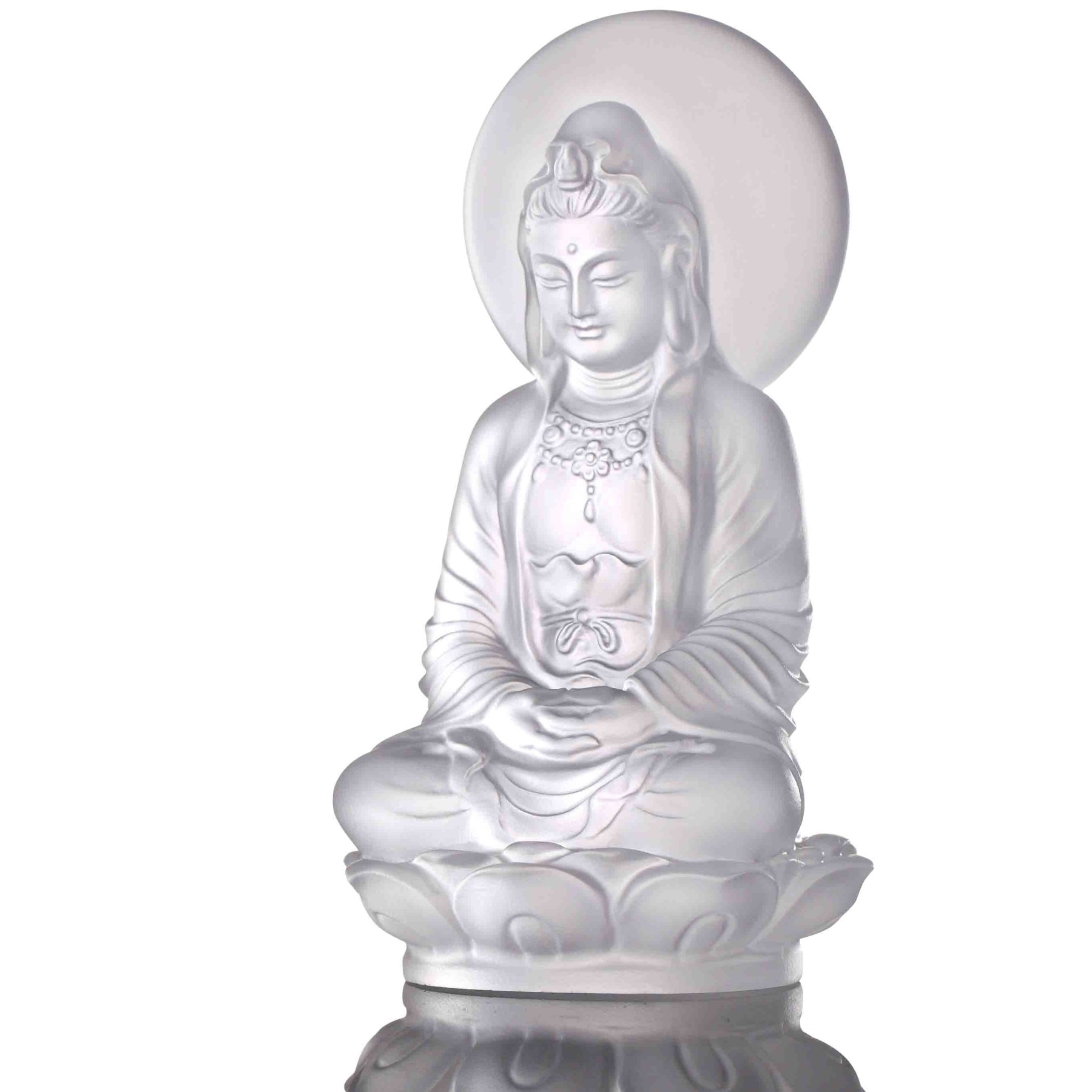 LIULI Crystal Buddha, Guanyin, Accompanied By Ease