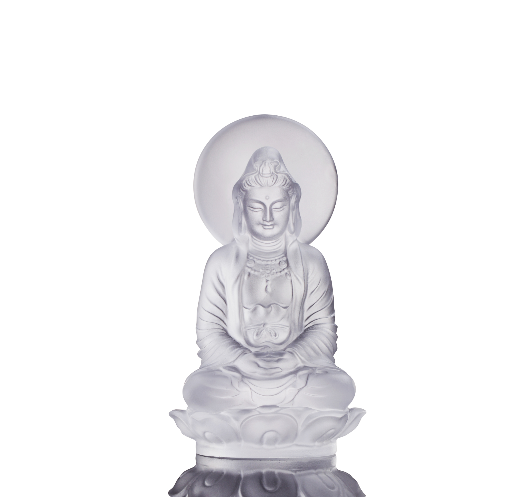 LIULI Crystal Buddha, Guanyin, Accompanied By Ease