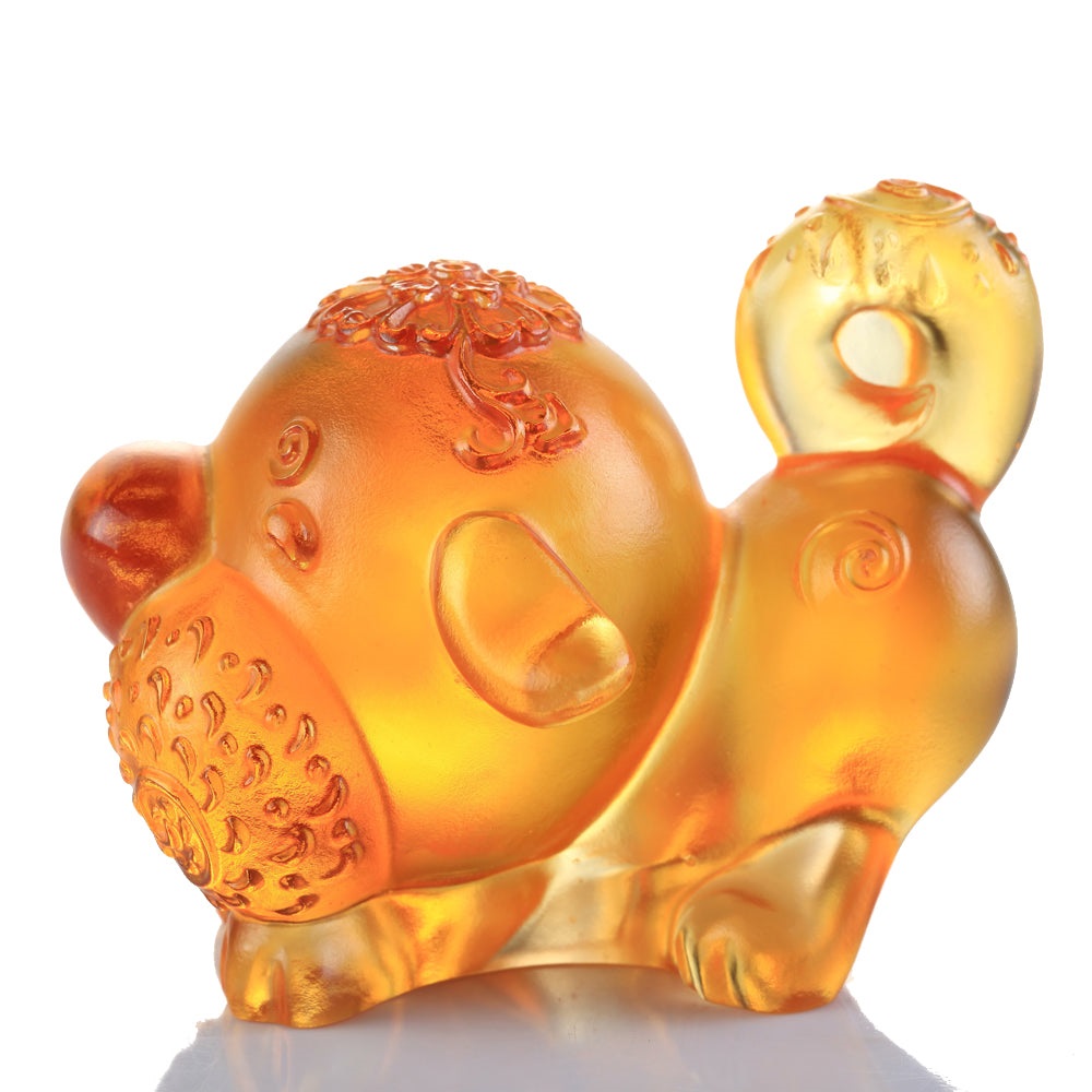 Chinese Zodiac Animals in Bright Florals, Dog - Prosperity