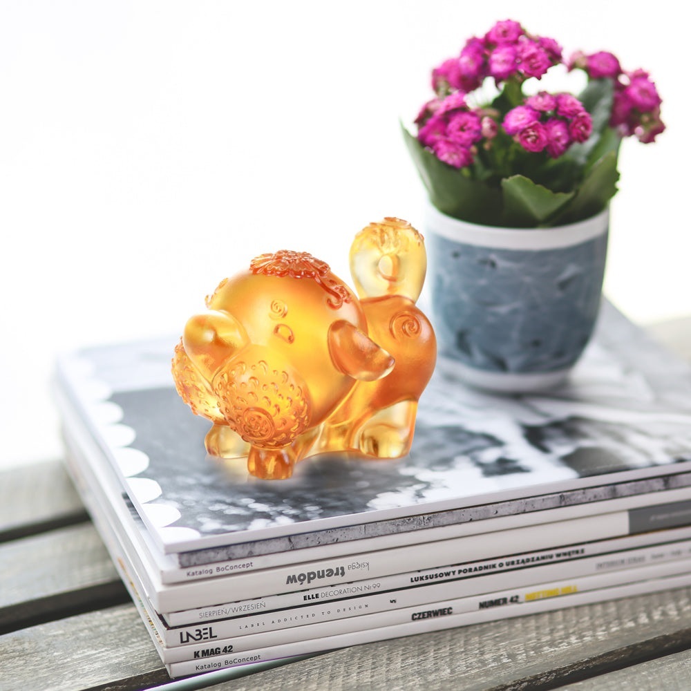 Chinese Zodiac Animals in Bright Florals, Dog - Prosperity