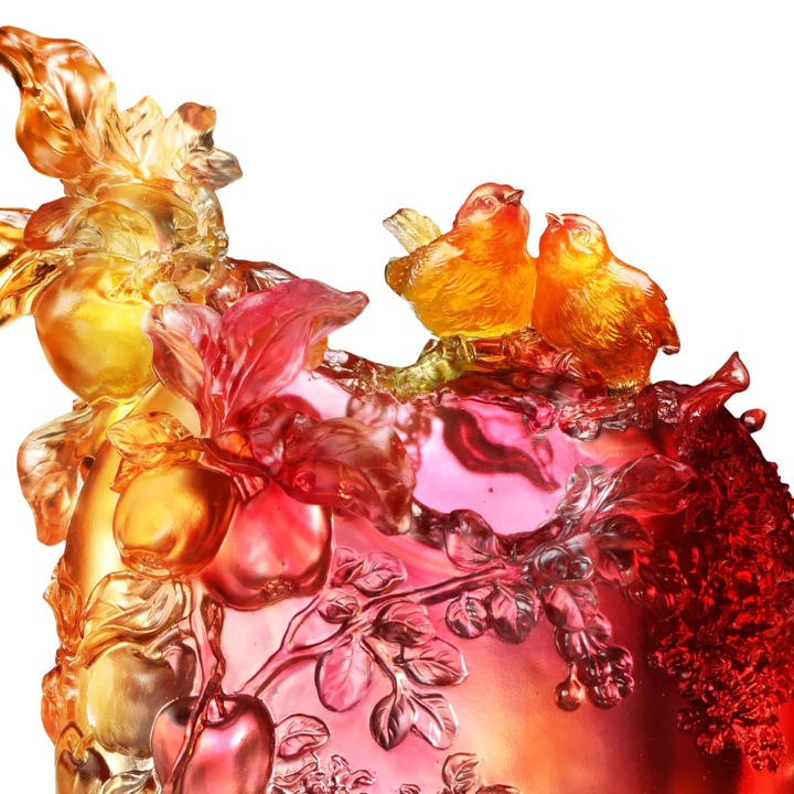 Crystal sculpture, birds, Happiness in Pairs