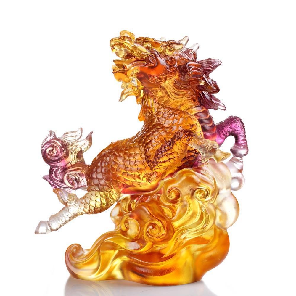 LIULI Crystal Qilin Figurine, The Benevolent Qilin