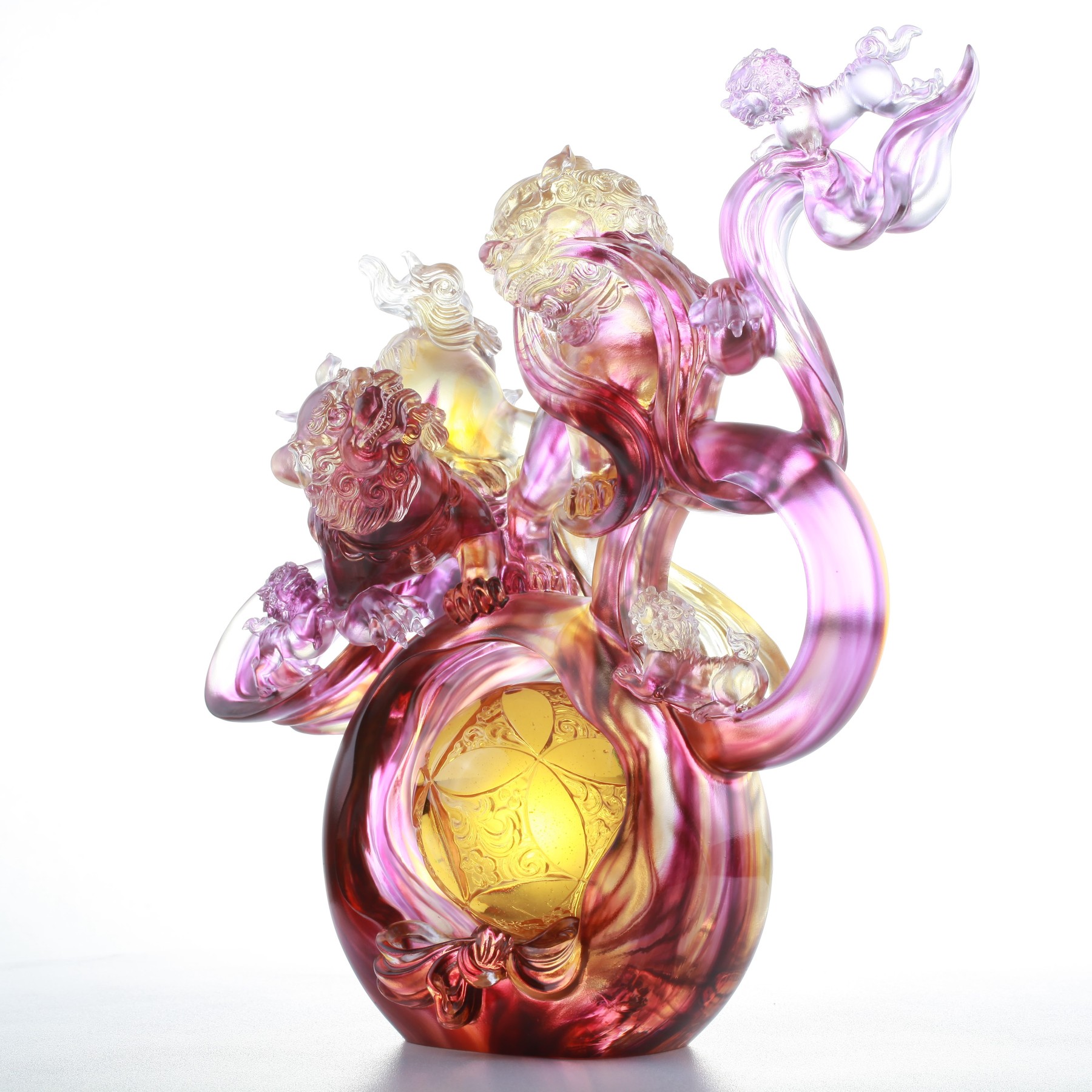 LIULI Foo Dog, Chinese Guardian Lion, Rousing Heaven and Earth to Good Deeds