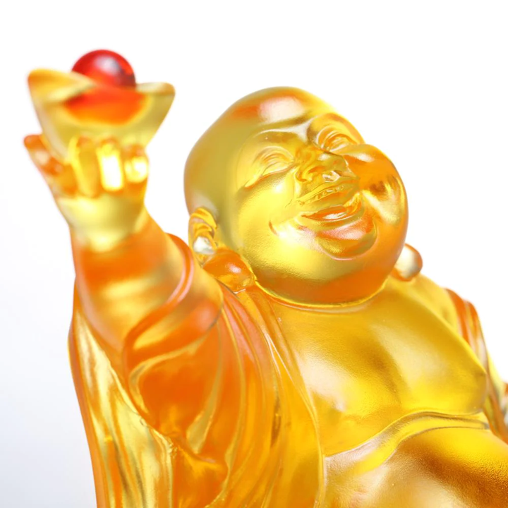 Crystal Buddha, Laughing Buddha, Golden Ingot, Joy Born From a Compassionate Heart
