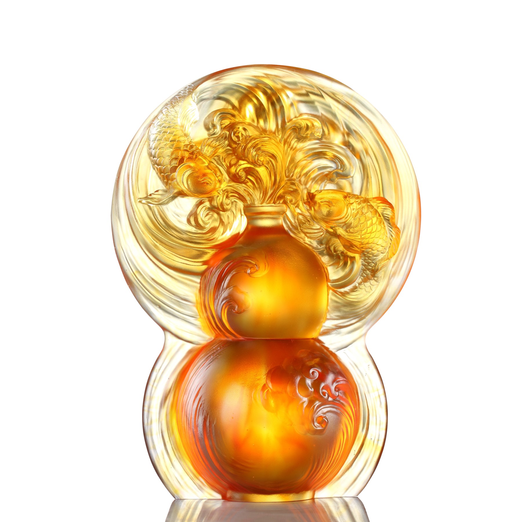 Crystal Sculpture, Hulu Gourd, Fish, Source of Abundance