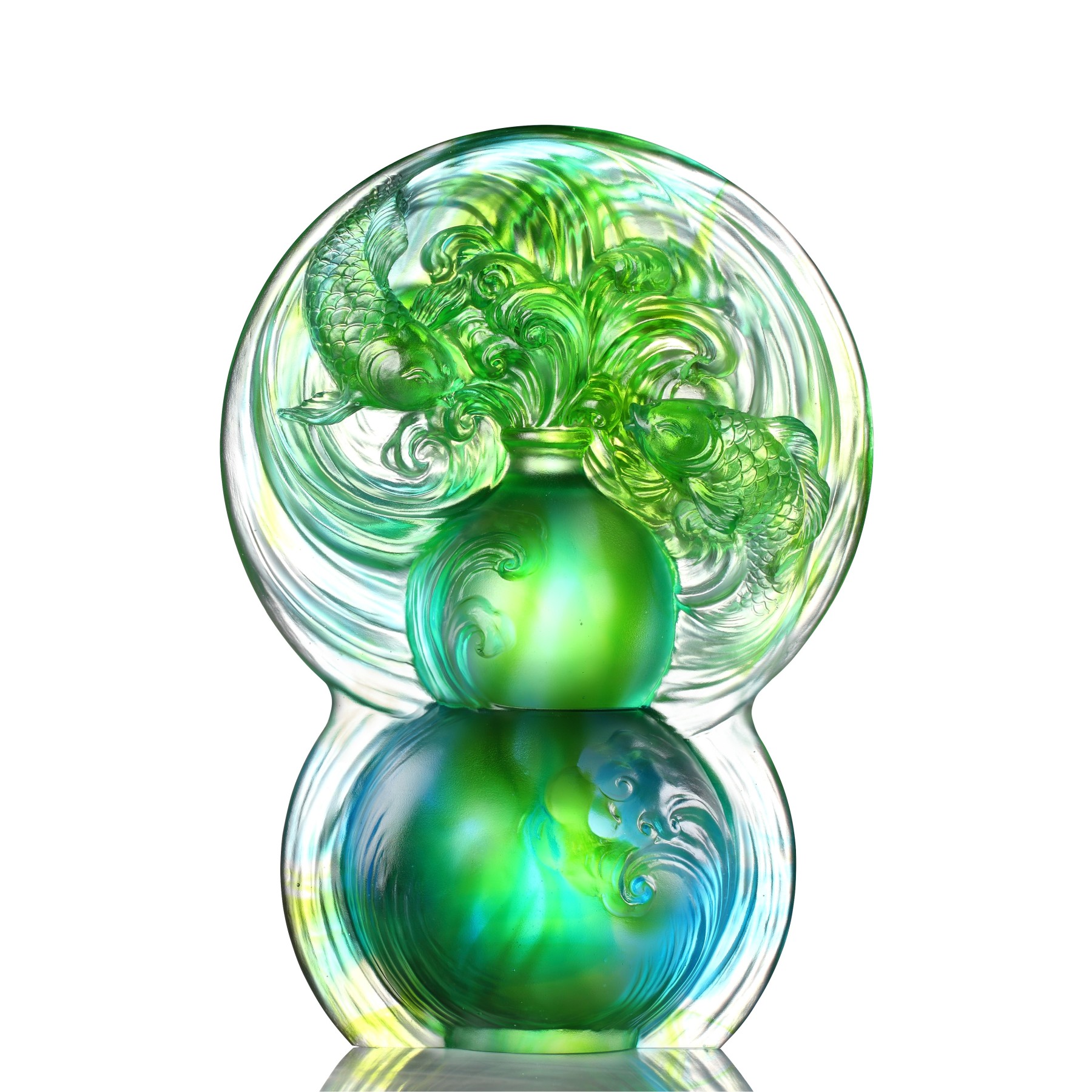 Crystal Sculpture, Hulu Gourd, Fish, Source of Abundance