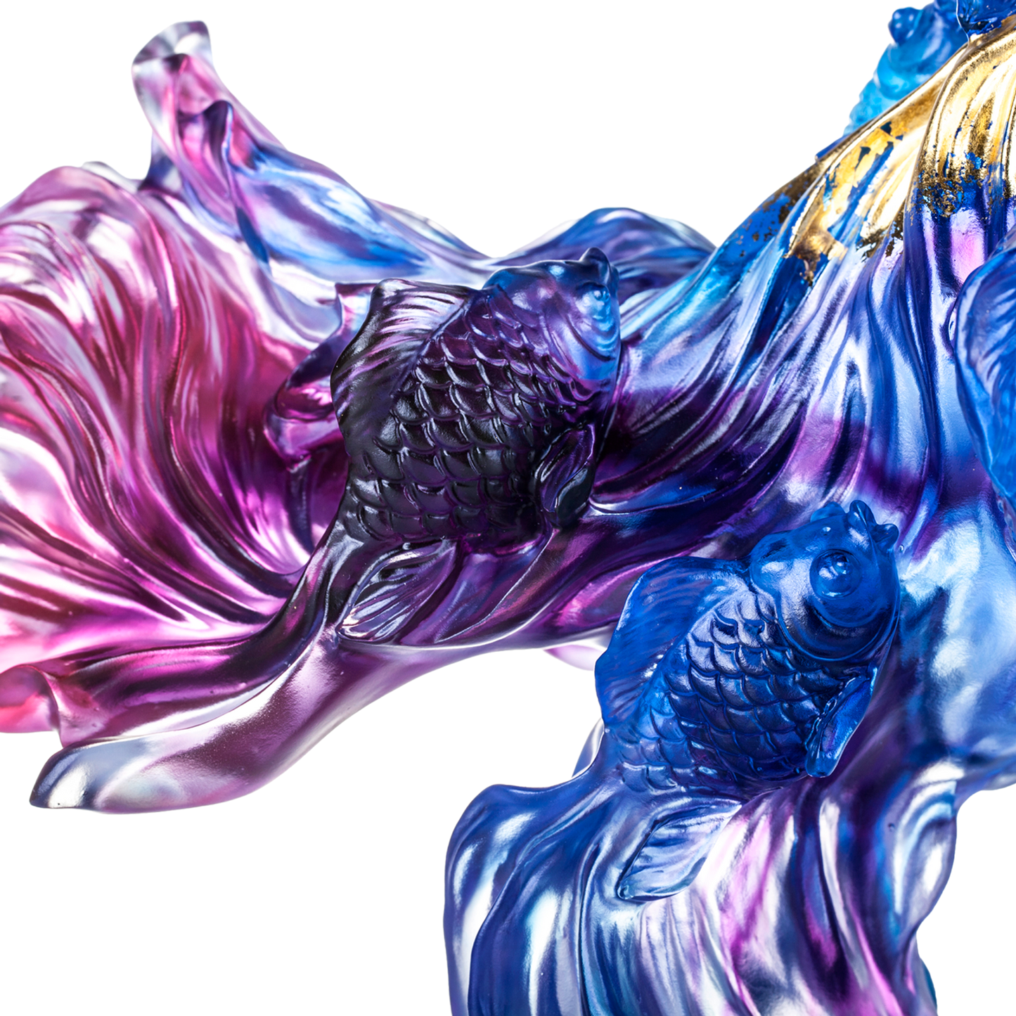 Crystal Fish, Goldfish, Rising New Era, 24k Gold Leaf