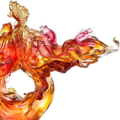Crystal Fish, Goldfish, Rising New Era, 24k Gold Leaf