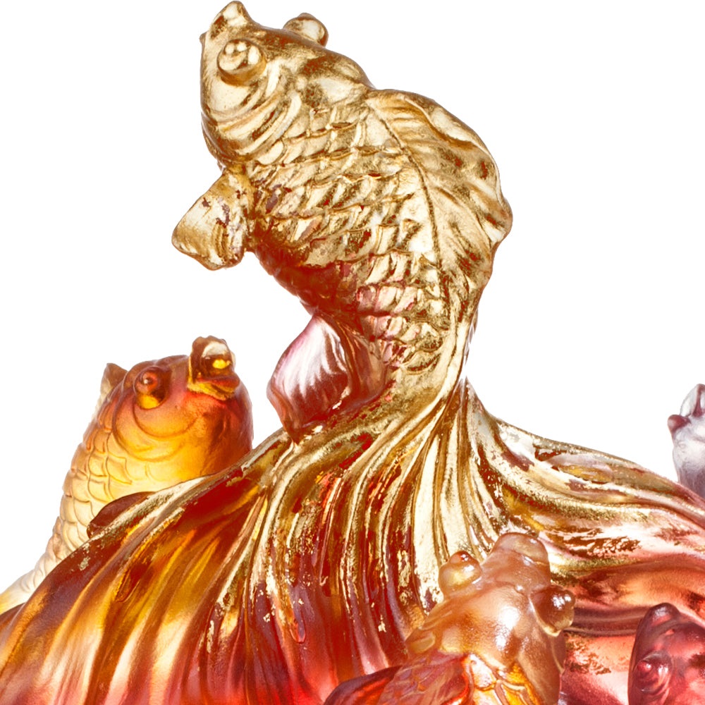 Crystal Fish, Goldfish, Rising New Era, 24k Gold Leaf