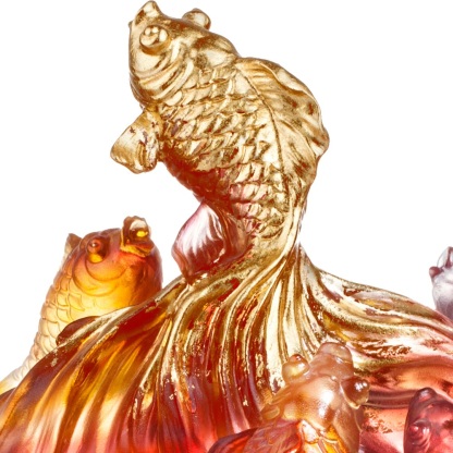 Crystal Fish, Goldfish, Rising New Era, 24k Gold Leaf