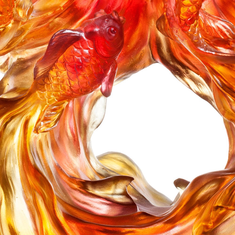 Crystal Fish, Goldfish, Rising New Era, 24k Gold Leaf