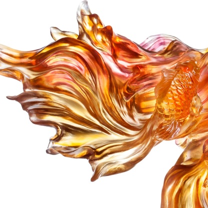 Crystal Fish, Goldfish, Rising New Era, 24k Gold Leaf