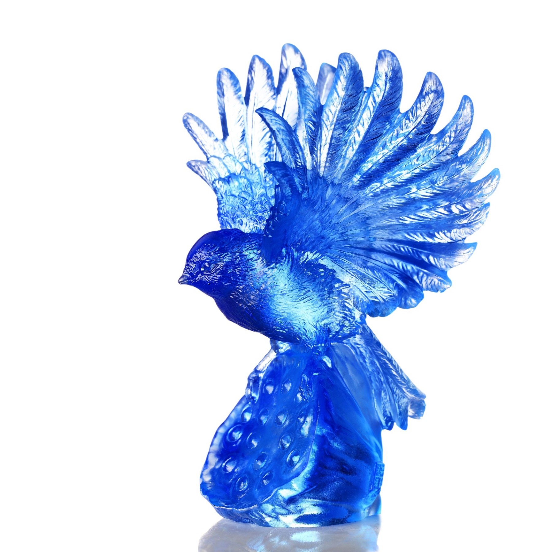 LIULI Crystal Bird, Blue Mountain Bird, Aligned with the Light, I Soar