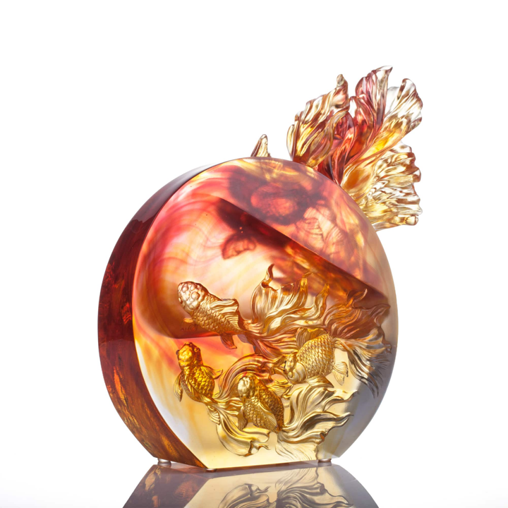 LIULI Crystal Goldfish Figurine, In Celebration
