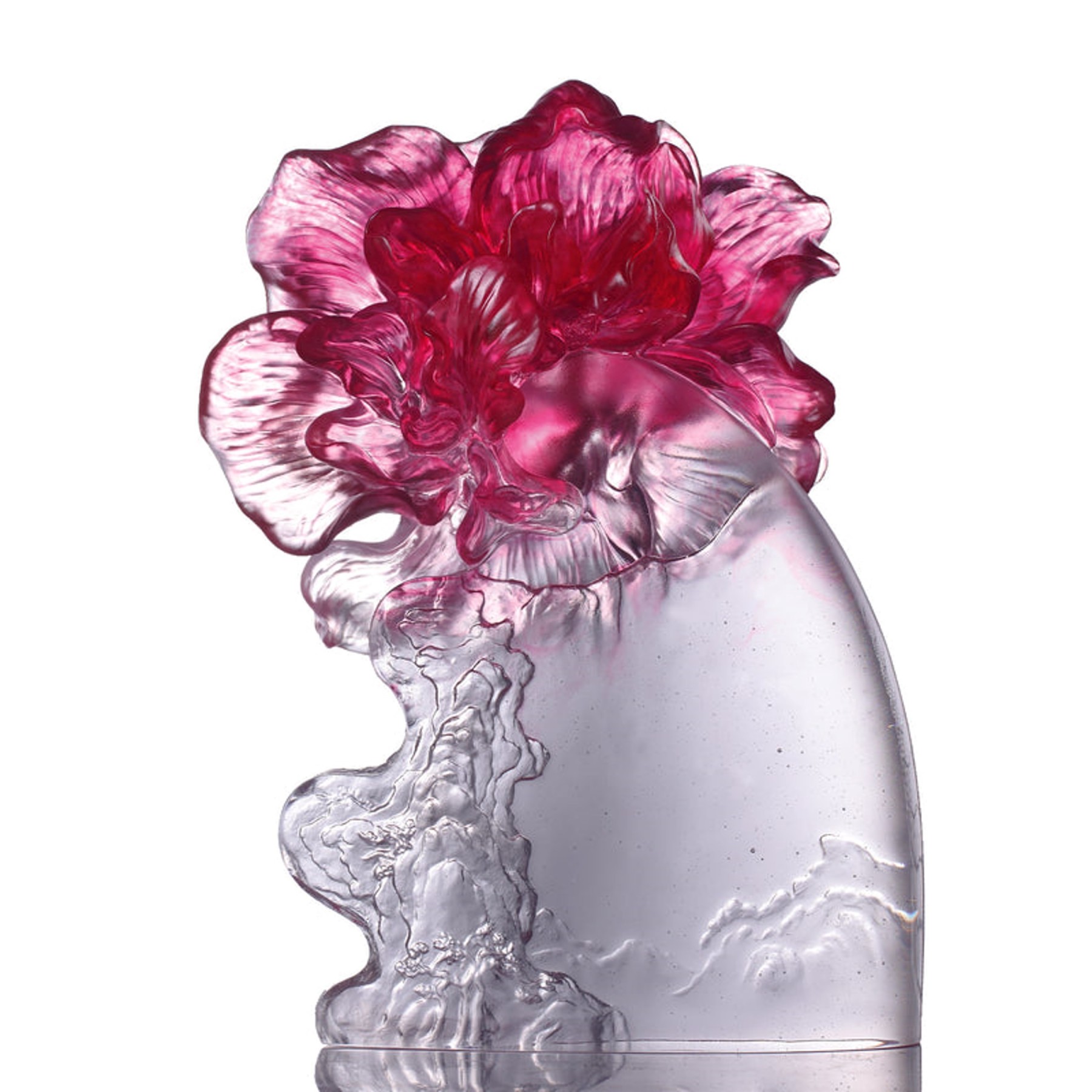 LIULI Crystal, Cotton Rose Spring 清泉芙蓉