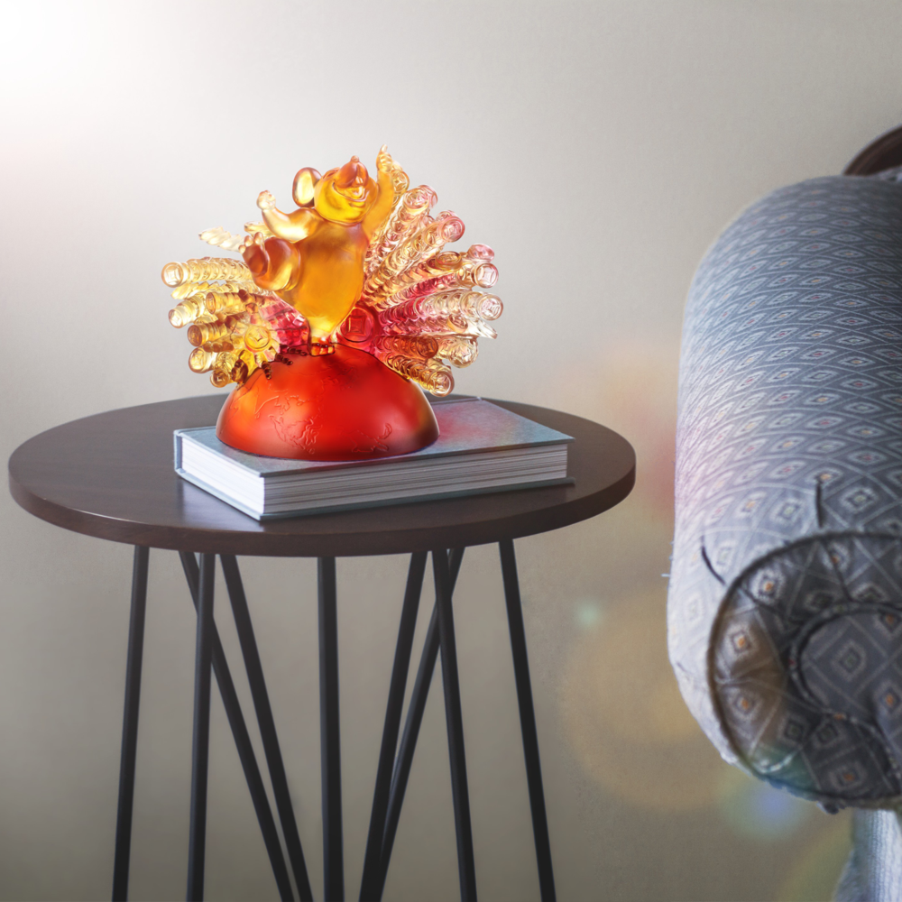 LIULI Crystal Animal, Mice, Mouse, Year of the Rat, Happiness Now and Forevermore